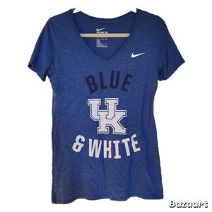 Nike University Of Kentucky Top M Medium Womens Blue V-Neck